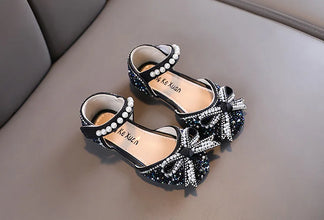 AINYFU New Girls Sequins Party Sandals Summer Fashion Kids Rhinestone Bow Princess Sandals Children's Performance Shoes H950