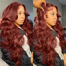 250% 30 32 Inch Brazilian 33# Auburn Reddish Brown 13x4 Hd Lace Front Wigs Human Hair Body Wave Colored 13x6 Lace Frontal Wig