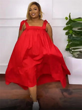 Wmstar Plus Size Dresses for Women New In Summer Clothes Slip Bow Big Hem Solid Elegant Maxi Dress Wholesale Dropshipping 2023