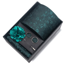 Top Grade Fashion 8 cm Wide Tie Sets Blue Stripe Men's Gravata Handkerchief Cufflink Box Fit Group Workplace Wedding Tie