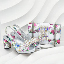 Italian Shoes and Bags Matching Set with Rhinestone Wedding Shoes for Women Bride Luxury Full Rhinestone Party Pumps for Ladies