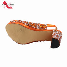 2024 Fashion New Arrivals INS Hot Sale Full Crystal Shinning Shoes and Bag Set for Dress in Red Color Sandals Christmas Party