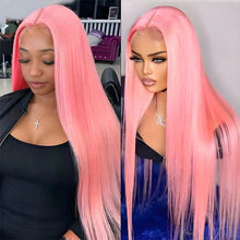 30 36 inch 250% Straight 13x4/13x6 Hd Pure Pink Lace Front Wigs 100% Human Hair For Women Brazilian Color Pre Plucked Glueless