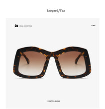 Retro Big Square Gradient Orange Sunglasses For Women New Fashion Luxury Designer Unique Oversized Ladies Sun Glasses Shades