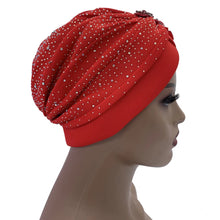 Elegant African Turban Cap with Shiny Rhinestone Ready to Wear Nigeria Auto Gele Headtie Party Women's Head Wrap Bonnet Turbante