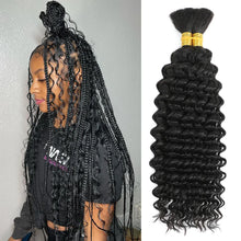 Brown Colored Human Braiding Hair 2 Bundles/Pack 100g 18 Inch Deep Wave Curly Bulk 100% Human Hair for Braiding No Weft 10A