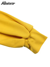 Mlaiscsr Elegant Dinner Prom Yellow A Line Mid Dresses Women O Neck Full Sleeve Belt Waisted Pleated  Female Birthday Party Robe