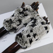 Women's Knit Faux Fur Winter Warm Finger-less Gloves
