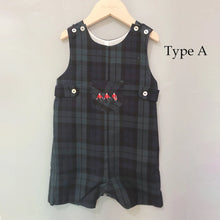 Children Boutique Clothing Set Baby Boy Clothes Soldier Embroidered Cotton Shirt British plaid Romper For 3seasons 0-5years