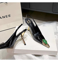 Women's Gem Metal Pointed Temperament High Heels with Sexy Empty Sandals