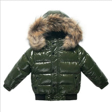 Kids Winter Down Jacket For Real Fur Waterproof Shiny Thick Warm Jackets
