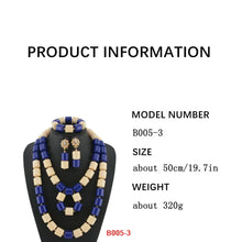 Nigeria Wedding Jewelry Set Imitation Coral Beads Golden Pendant Necklace for Women Resin Material African Bride Accessorise