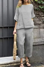 2025 Summer New Women's 2-piece Plus-size Cotton And Linen Shirt + High-waisted Pant Suit 2 Piece Sets Womens Outfits