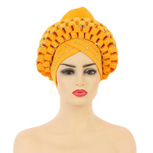african Ready to Wear Autogele Headtie Glitter Diamonds Women Turban Cap