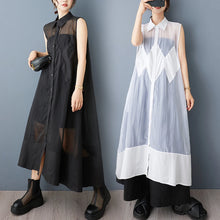 NYFS 2025 Summer New Loose plus Size Organya splicing sleeveless Shirt Dress Robe Elbise Korean Style Women Dress