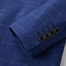 High-end Brand Classic Blue or Gray Plaid Men's Casual Business Suit Retro Official Suit Groom Wedding Dress Jacket Vest Pants