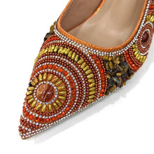 Spot Goods Elegant Streamlined Pointed Toe Women's Shoes Matching Flower Basket Handbag Party Women's Shoes And Bag Set