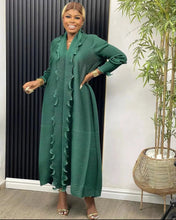 Women Eid Muslim Dress Ruffles Sleeve Dubai Abayas Solid Dresses Sashes Loose Casual Morocco Kaftan Islam Arab Ankle Length