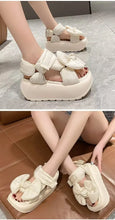 2024 New Genuine Leather Summer Luxury Sandals Casual Work Checkered Beach Shoes Vacation Fashion Women's Shoes zapatos de mujer