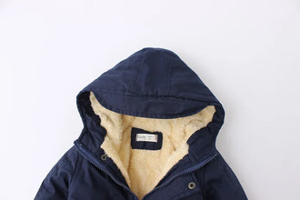 Winter Kids Clothes Plus Velvet Thicken Warm Jacket for Girls Casual Zipper Boys Outerwear Solid Versatile Children's Clothing