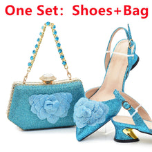 Ladies Shoe and Bag Set Latest Designers Luxury Italian Party Shoes and Bag Set for Women Rhinestone Wedding Bride Shoes Woman