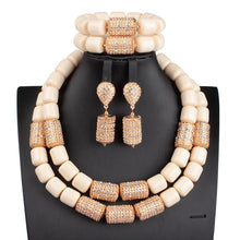 Fabulous Artificial Coral Wedding African Beads Jewelry  Luxury Bride Costume Statement Necklace Jewelry