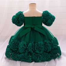 Girls 3D Flower Party Princess Dress for Baby Christmas Gown 1-10 Yrs Birthday Bow Tulle Bridemaid Dresses Wedding Kids Clothing