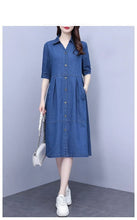 Oversized 5XL Single Breasted Denim Dress For women 2024 Summer New Short sleeved Shirt Denim Dresses Female Casual Clothes