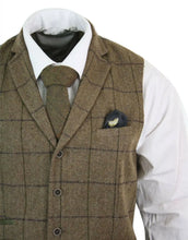 Men's Suit Plaid Two Button Jacket Vest&Pants