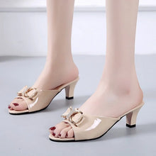 Summer Female Sandals Women Slippers Sexy Open Toe Fish Mouth Slippers  Ladies Rhinestone Bowknot Slides Shoes Plus Size 42