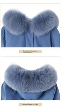 Women's Long Fashionable Hooded Winter Fur Collar Jacket