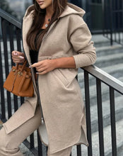 Women's Hooded Zipper Long Coats Tracksuit