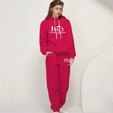 Women's Pants Suit Print Casual Hooded Sweatshirt Set Tracksuit