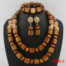 Nigeria Wedding Jewelry Set Imitation Coral Beads Golden Pendant Necklace for Women Resin Material African Bride Accessorise