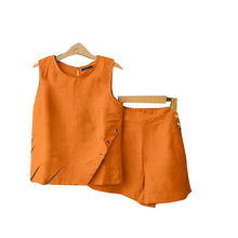 ZANZEA Fashion Matching Suits Women 2PCS Solid Tracksuit Sexy Pocket Summer Short Sets Casual Loose Sleeveless Tank and Shorts