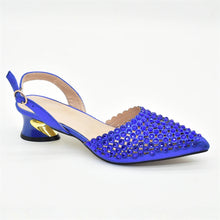 Italian Shoes with Matching Bags Set Decorated with Rhinestone African Shoes for Women Mid Heels Party Pumps  Plus Size Heels 43