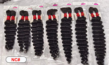 Deep Wave Human Braiding Hair 100% Unprocessed Human Hair Braiding Hair No Weft 16-28 Inch Curly Bulk Human Hair for Braiding