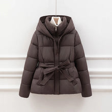 Women's Padded Cotton Thick Winter Coat with Hoodie