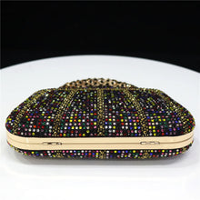 Popular In Nigeria Exquisite Evening Bags With Diamond Design Fashion Handle Clutch Rhinestone Embellished Long Chain Bag