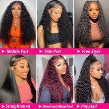 Swupod 200 Density 13x4 13x6 HD Transparent Swiss Deep Wave Lace Frontal Front Wig for Women Remy Human Hair Natural Black