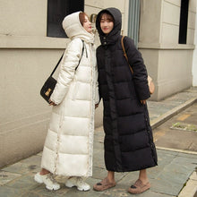 Women's Cotton Coat Loose Thick Warm Lengthen Down Cotton Hooded Long Parkas