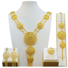New Bridal Jewelry Set Dubai Necklace Earrings For Women Wedding 24k Gold Plated African Jwellery Bridesmaid Party Gift