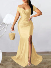 New In Dresses V-neck Dress High Slit Solid Color Elegant Long Maxi Dresses Wedding Bridesmaid Club Party Dresses Female