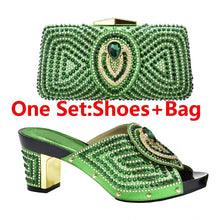 Italian Ladies Shoes and Bags To Match Set Decorated with Rhinestone Plus Size Shoes Women Heel Women Shoes and Bag Set In Italy