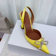 2023 New High Heels Women's Rhinestone Bow Pointy Glasses with Stilettos and Sandals Women.