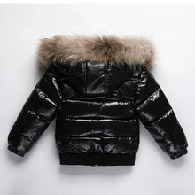Kids Winter Down Jacket For Real Fur Waterproof Shiny Thick Warm Jackets