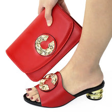 2024 Latest Italian Design Fashion African Women's Low Heel Comfortable Shoes and Bags Set Leather Casual Ladies Slippers