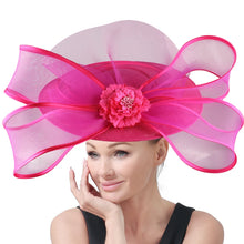 Eegant Wedding Big Size Fascinator Hat Women Flower Multimodal Hair Top Clips Hat Ladies Cocktail Church Party Hairdress