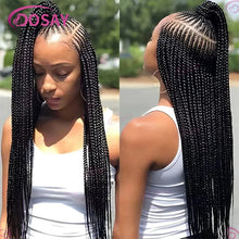 Synthetic Box Side Part Braided Wigs For Black Women Cornrow Braids Lace Wigs Full Lace Front Wig Braid African Hair Braided Wig