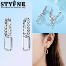 Elegant 925 Sterling Silver Double Square Buckle K Gold Set Pavé Earrings Women's Anniversary Party Jewelry Gift